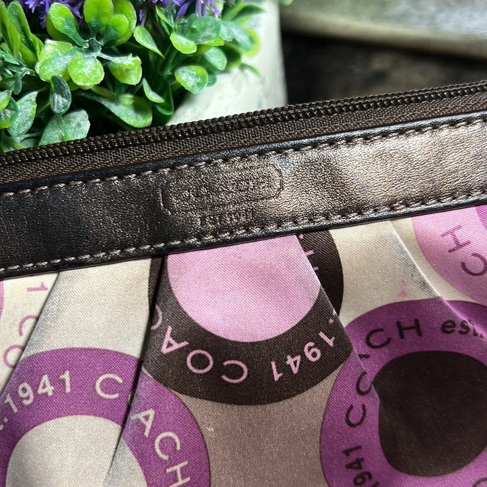 Coach Zip Wristlet Wallet Satin - Picture 2 of 5